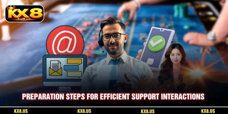 Preparation steps for efficient support interactions